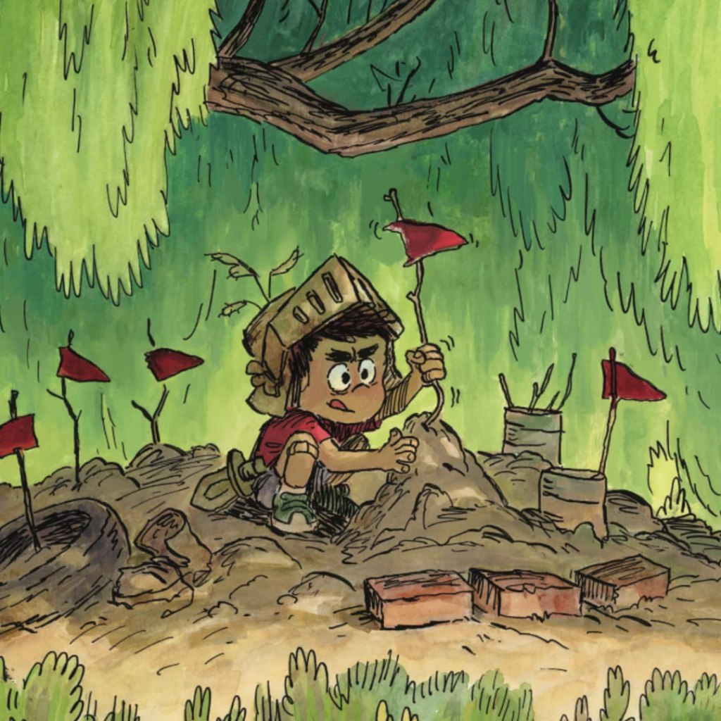 Image of Sir Badalot building his castle